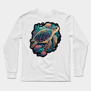 Turtle Coral Surfin' Long Sleeve T-Shirt